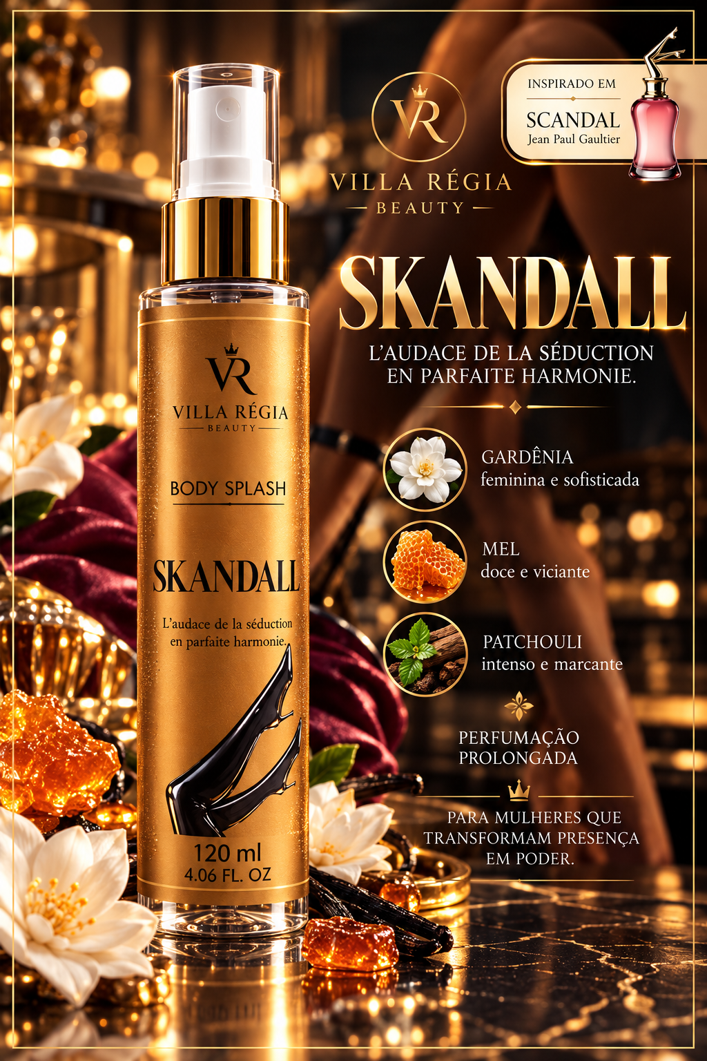 Imagem oficial Body Splash SKANDALL, 120 ml — Villa Regia Beauty