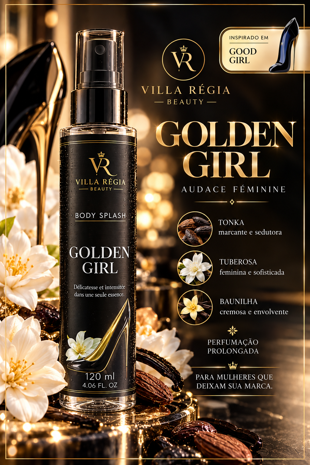 Imagem oficial Body Splash GOLDEN GIRL, 120 ml — Villa Regia Beauty